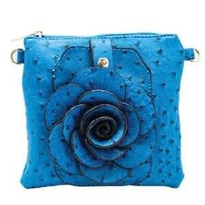 NWT! BLUE 3D Floral Crossbody - Valentino - like
